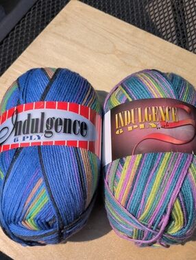 2 Skeins  Indulgence Knitting  Fever 6-Ply Sock Yarns Sport Weight Clearance Lot